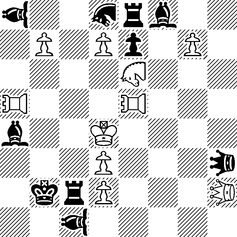 *3b2*3srb2/1P1Pp1P1/4*3S3/*3R3*3R3/b2K4/3P3*3q/1krP3*3Q/2*3b5