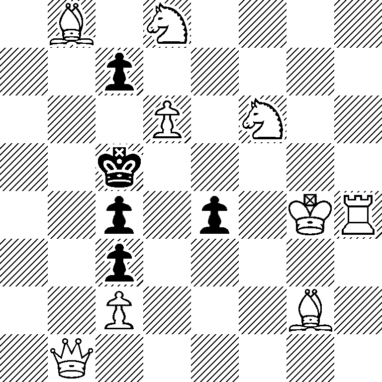 1B1N4/2p5/3P1N2/2k5/2p1p1KR/2p5/2P3B1/1Q6