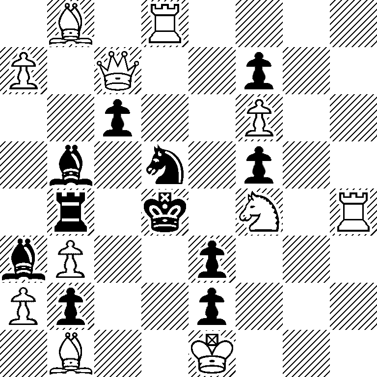 1B1R4/P1Q2p2/2p2P2/1b1n1p2/1r1k1N1R/bP2p3/Pp2p3/1B2K3