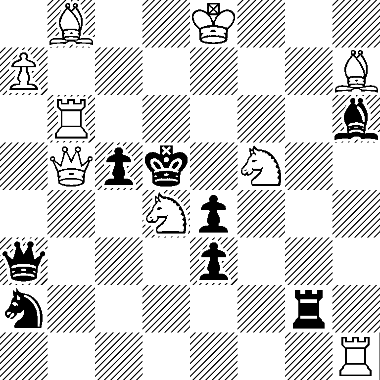 1B2K3/P6B/1R5b/1Qpk1N2/3Np3/q3p3/n5r1/7R