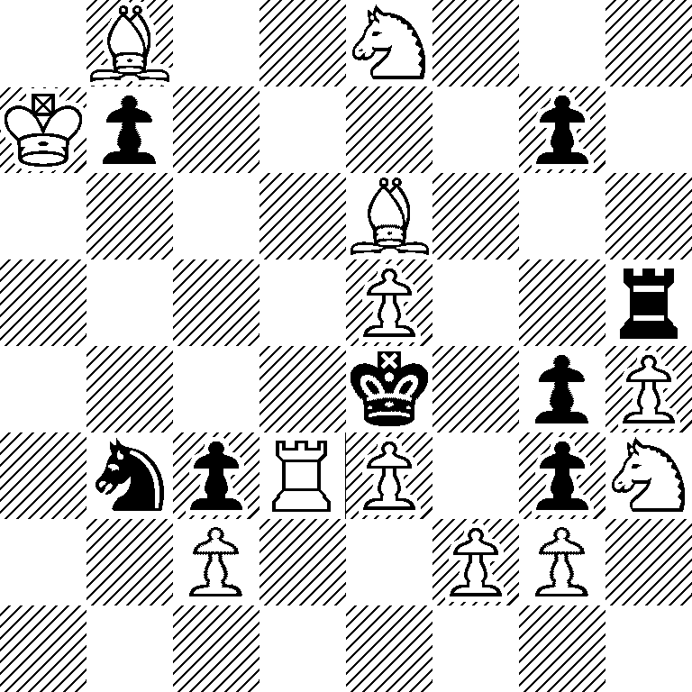 1B2N3/Kp4p1/4B3/4P2r/4k1pP/1npRP1pN/2P2PP1/8