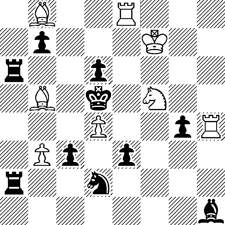 1B2R3/1p3K2/r2p4/1B1k1N2/3P2pR/1Pp1p3/r2n4/7b