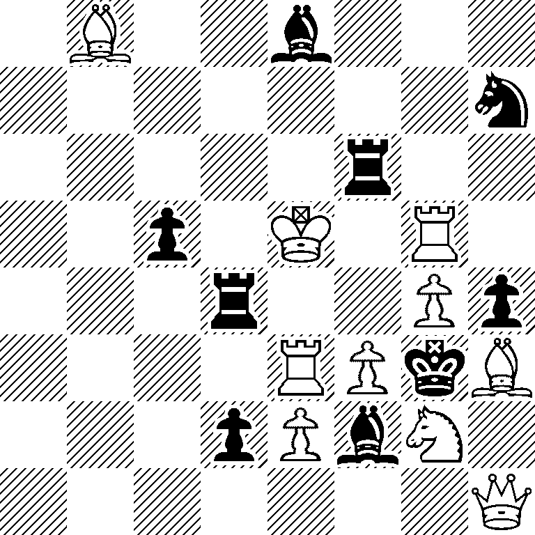 1B2b3/7n/5r2/2p1K1R1/3r2Pp/4RPkB/3pPbN1/7Q