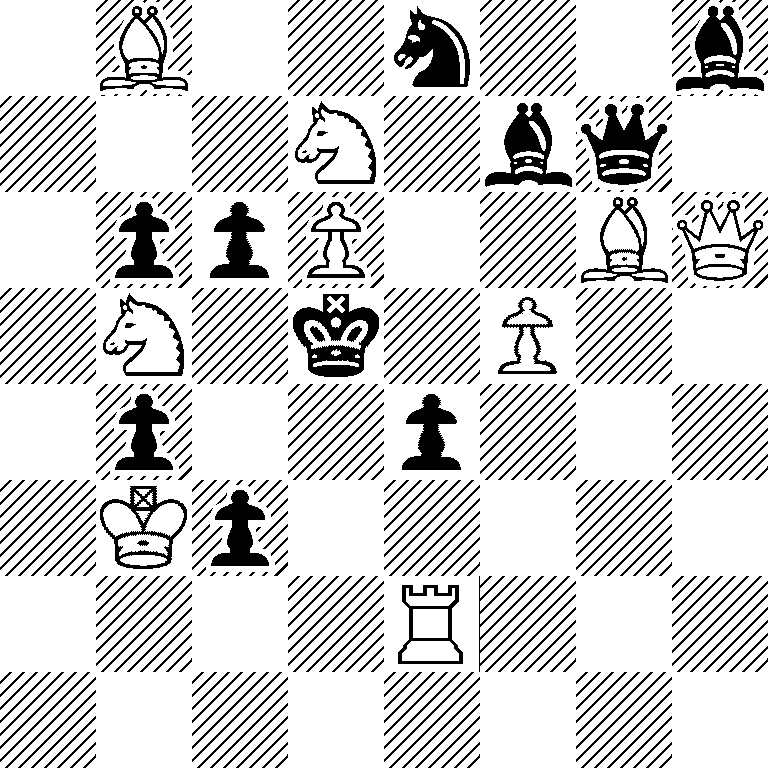 1B2n2b/3N1bq1/1ppP2BQ/1N1k1P2/1p2p3/1Kp5/4R3/8