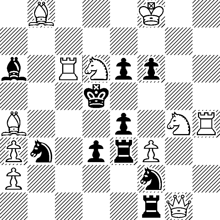 1B3K2/8/b1RNpp2/3k4/B3p1NR/Pn1prP2/P4n2/5rQ1