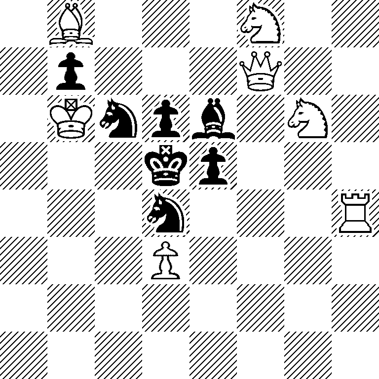 1B3N2/1p3Q2/1Knpb1N1/3kp3/3n3R/3P4/8/8