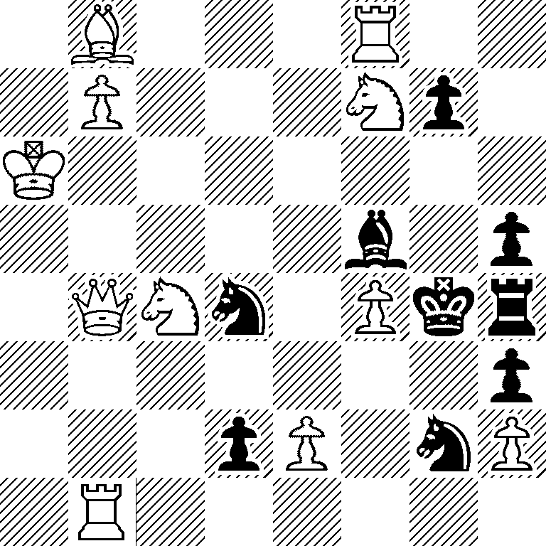 1B3R2/1P3Np1/K7/5b1p/1QNn1Pkr/7p/3pP1nP/1R6