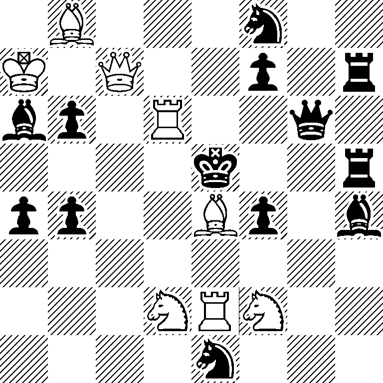 1B3n2/K1Q2p1r/bp1R2q1/4k2r/pp2Bp1b/8/3NRN2/4n3