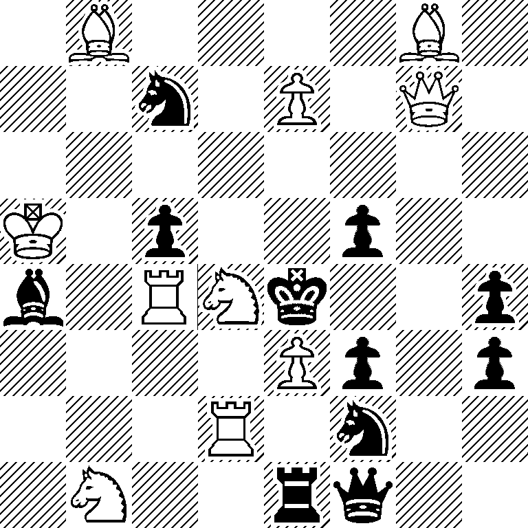 1B4B1/2n1P1Q1/8/K1p2p2/b1RNk2p/4Pp1p/3R1n2/1N2rq2