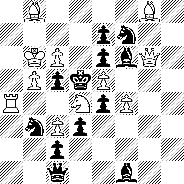1B4B1/4pn2/1KP1pbQ1/1PpkP3/R2NpP2/1nPp4/2p5/2q2b2