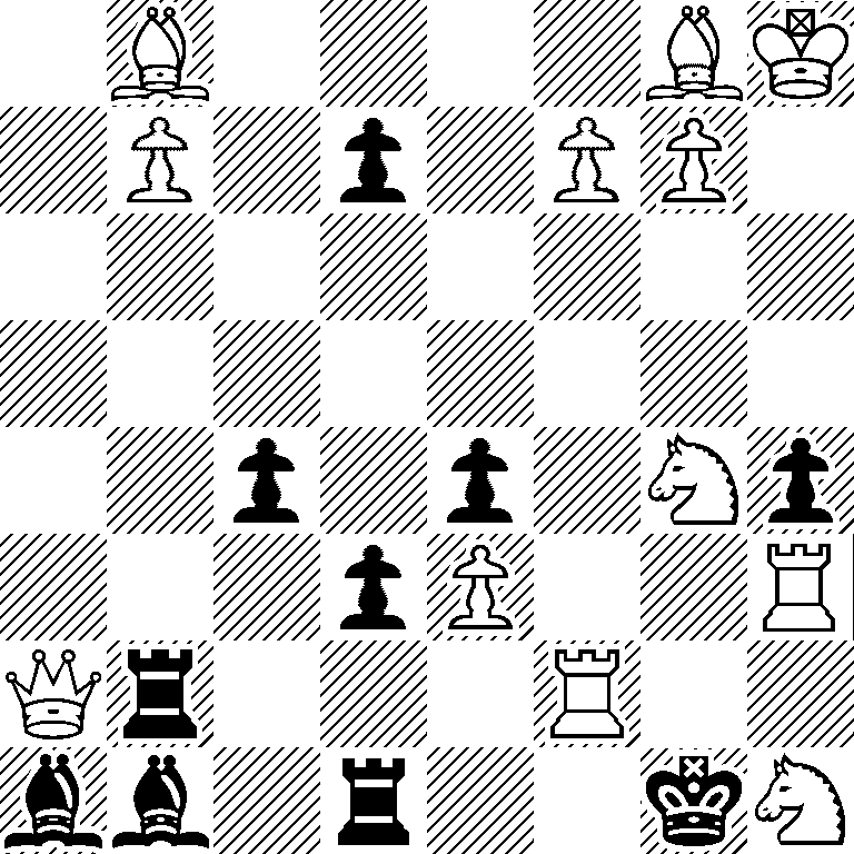 1B4BK/1P1p1PP1/8/8/2p1p1Np/3pP2R/Qr3R2/bb1r2kN