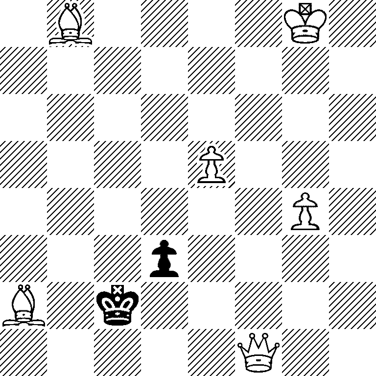 1B4K1/8/8/4P3/6P1/3p4/B1k5/5Q2