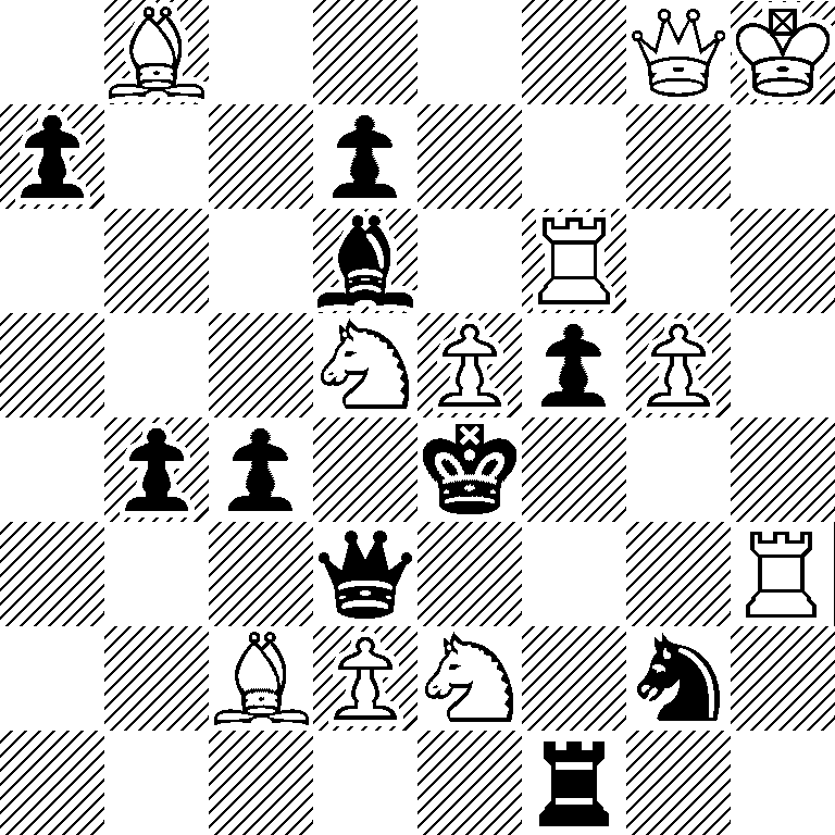 1B4QK/p2p4/3b1R2/3NPpP1/1pp1k3/3q3R/2BPN1n1/5r2