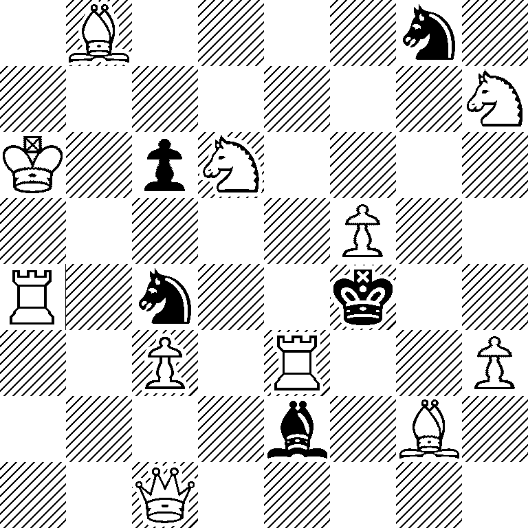 1B4n1/7N/K1pN4/5P2/R1n2k2/2P1R2P/4b1B1/2Q5
