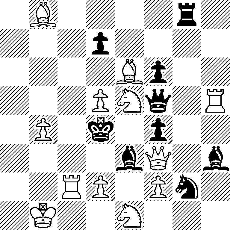1B4r1/3p4/4Bp2/3PNq1R/1P1k1p2/4bQ1b/2RP1Pn1/1K2N3