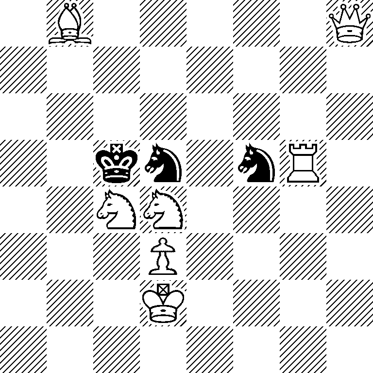1B5Q/8/8/2kn1nR1/2NN4/3P4/3K4/8
