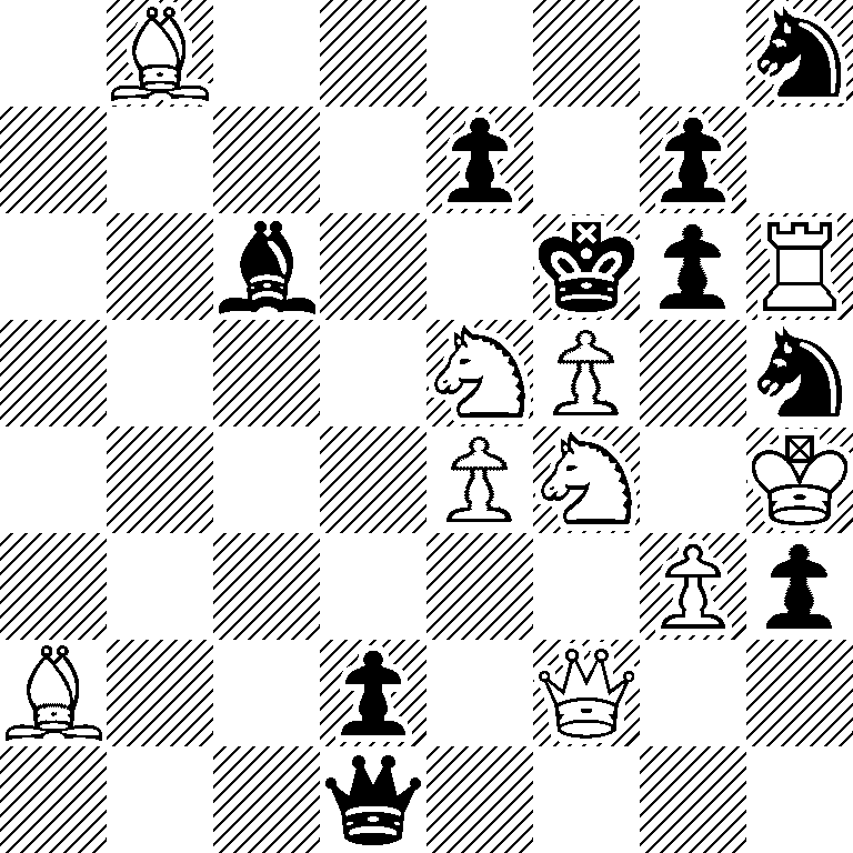 1B5n/4p1p1/2b2kpR/4NP1n/4PN1K/6Pp/B2p1Q2/3q4