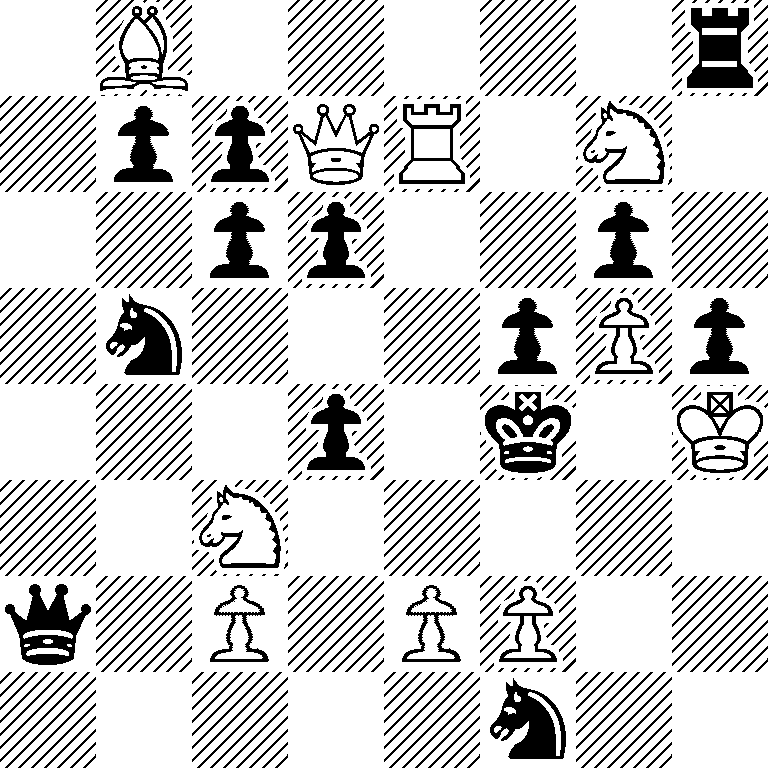 1B5r/1ppQR1N1/2pp2p1/1n3pPp/3p1k1K/2N5/q1P1PP2/5n2