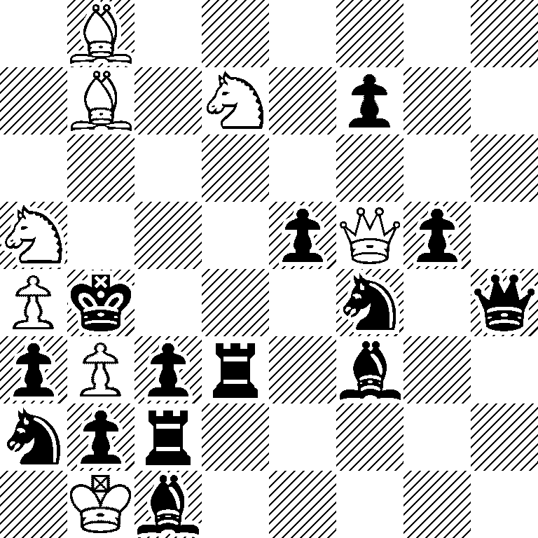 1B6/1B1N1p2/8/N3pQp1/Pk3n1q/pPpr1b2/npr5/1Kb5