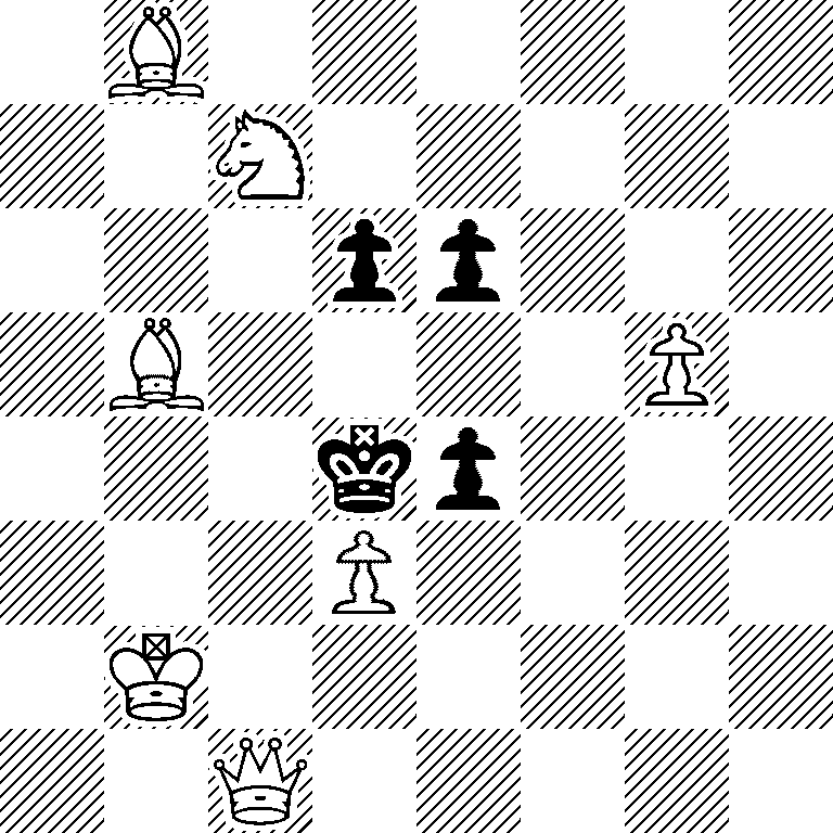 1B6/2N5/3pp3/1B4P1/3kp3/3P4/1K6/2Q5