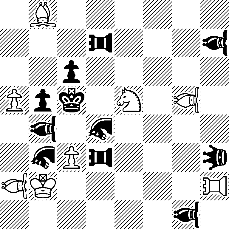 1B6/3*3r3*3b/2p5/Ppk1S1*3B1/1*3b1*3s4/1*3sP*3r3*3q/*3BK5*3R/6*3b1
