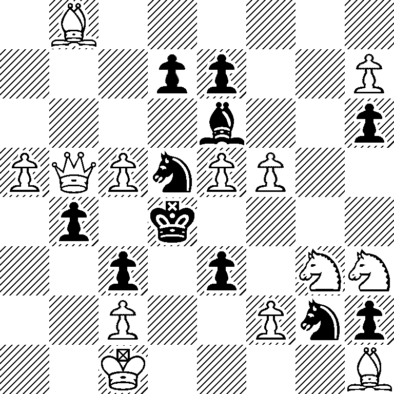 1B6/3pp2P/4b2p/PQPnPP2/1p1k4/2p1p1NN/2P2Pnp/2K4B