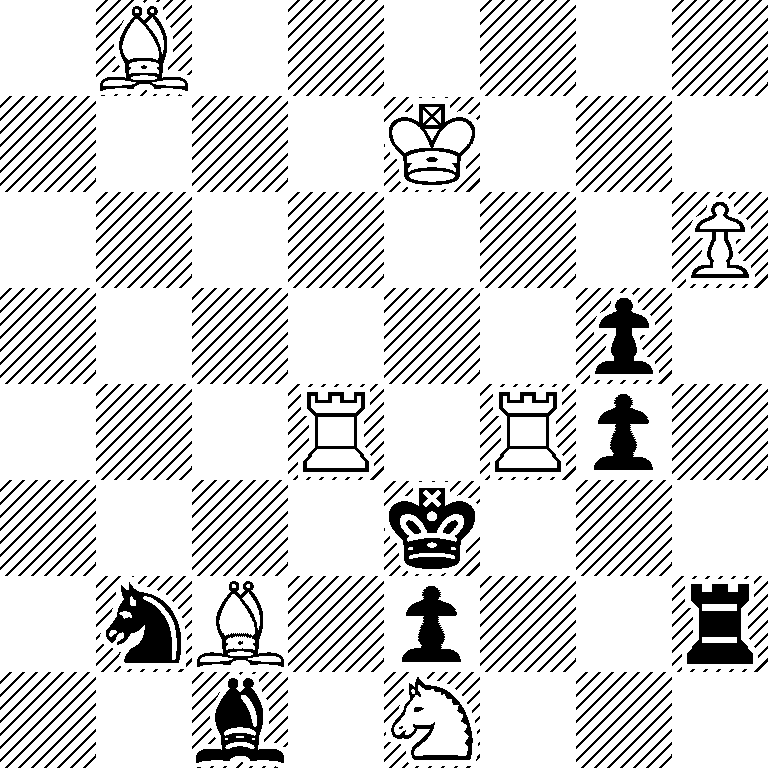 1B6/4K3/7P/6p1/3R1Rp1/4k3/1nB1p2r/2b1N3