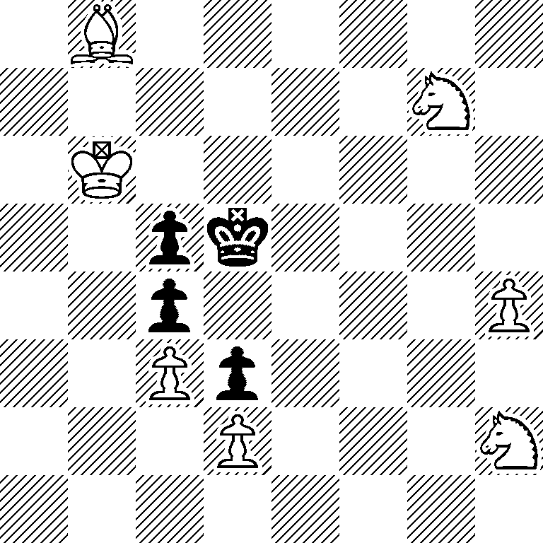 1B6/6N1/1K6/2pk4/2p4P/2Pp4/3P3N/8