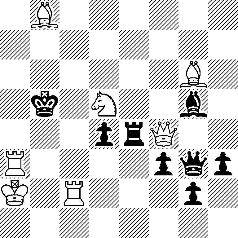 1B6/8/6B1/1k1N2b1/3prQ2/R4pqp/K1R3p1/8