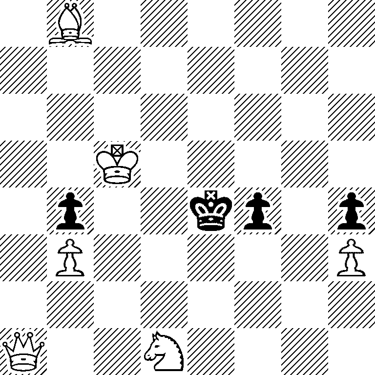 1B6/8/8/2K5/1p2kp1p/1P5P/8/Q2N4