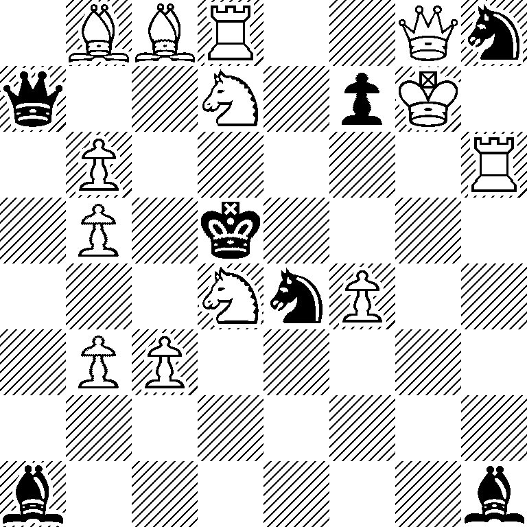 1BBR2Qn/q2N1pK1/1P5R/1P1k4/3NnP2/1PP5/8/b6b
