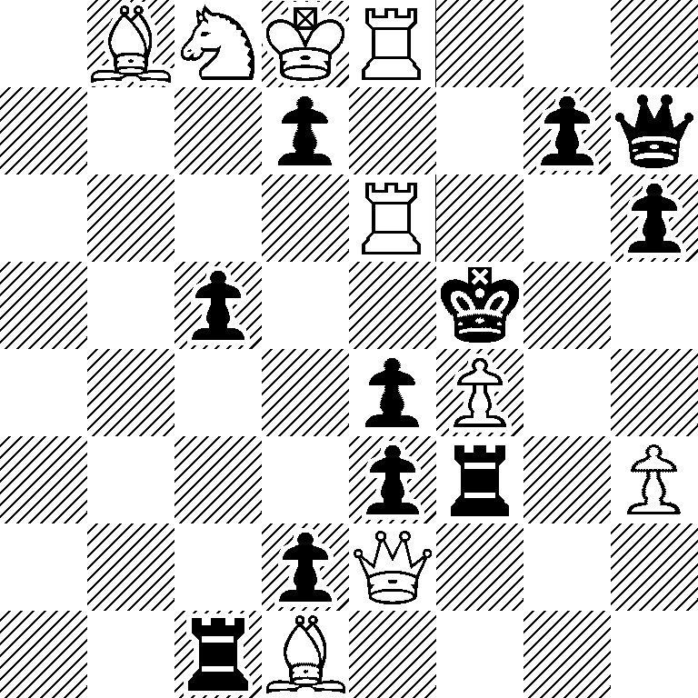 1BNKR3/3p2pq/4R2p/2p2k2/4pP2/4pr1P/3pQ3/2rB4