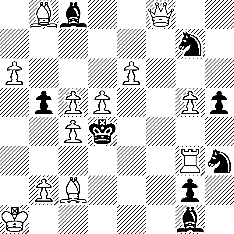 1Bb2Q2/6n1/P3P3/1pPP2Pp/2Pk4/6Rn/1PB3p1/K5b1