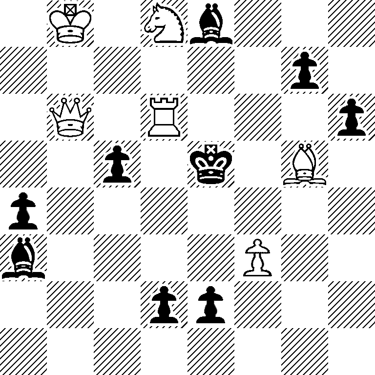 1K1Nb3/6p1/1Q1R3p/2p1k1B1/p7/b4P2/3pp3/8