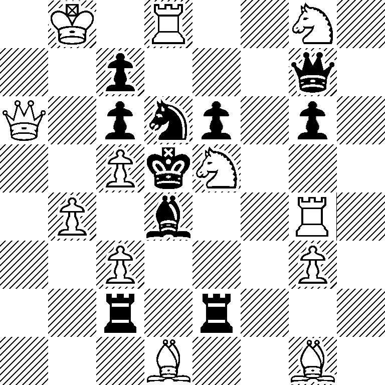 1K1R2N1/2p3q1/Q1pnp1p1/2PkN3/1P1b2R1/2P3P1/2r1r3/3B2B1