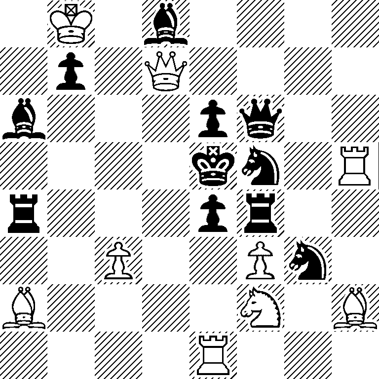 1K1b4/1p1Q4/b3pq2/4kn1R/r3pr2/2P2Pn1/B4N1B/4R3