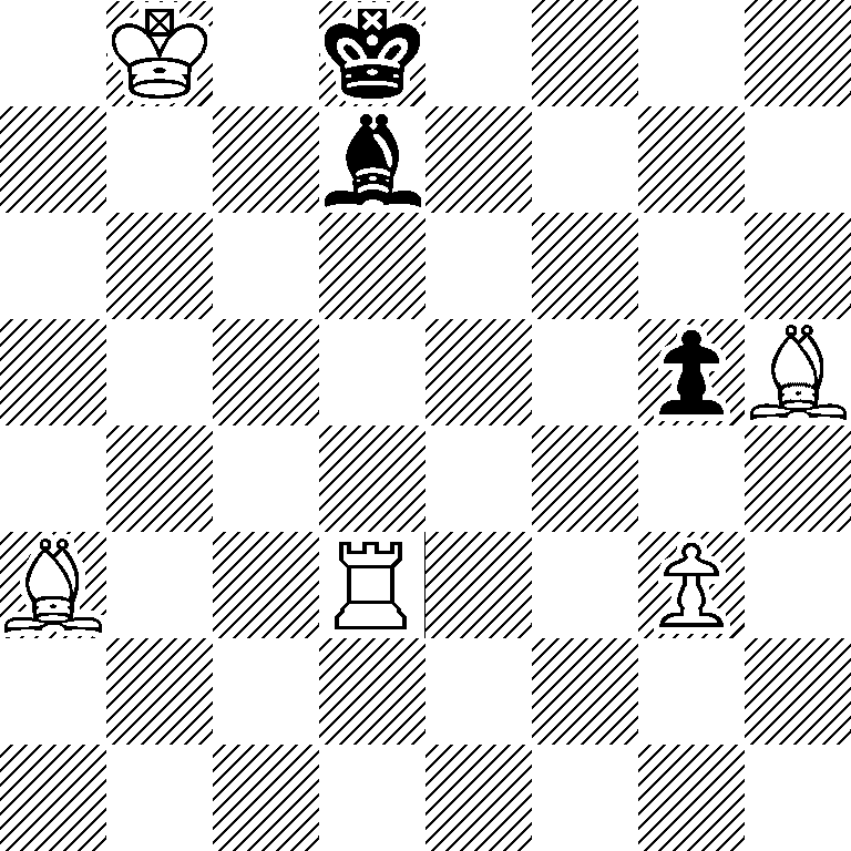 1K1k4/3b4/8/6pB/8/B2R2P1/8/8