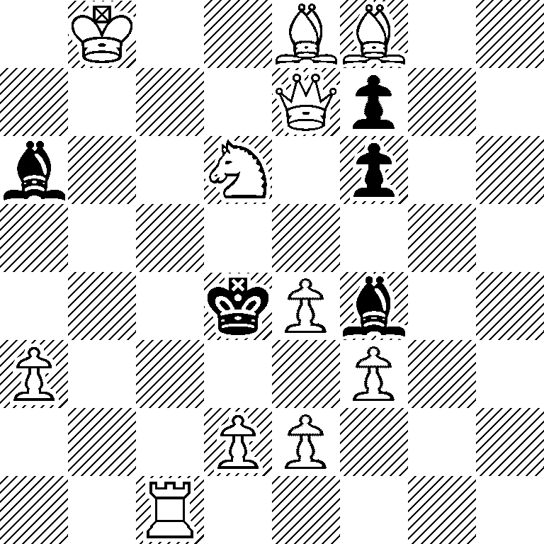 1K2BB2/4Qp2/b2N1p2/8/3kPb2/P4P2/3PP3/2R5