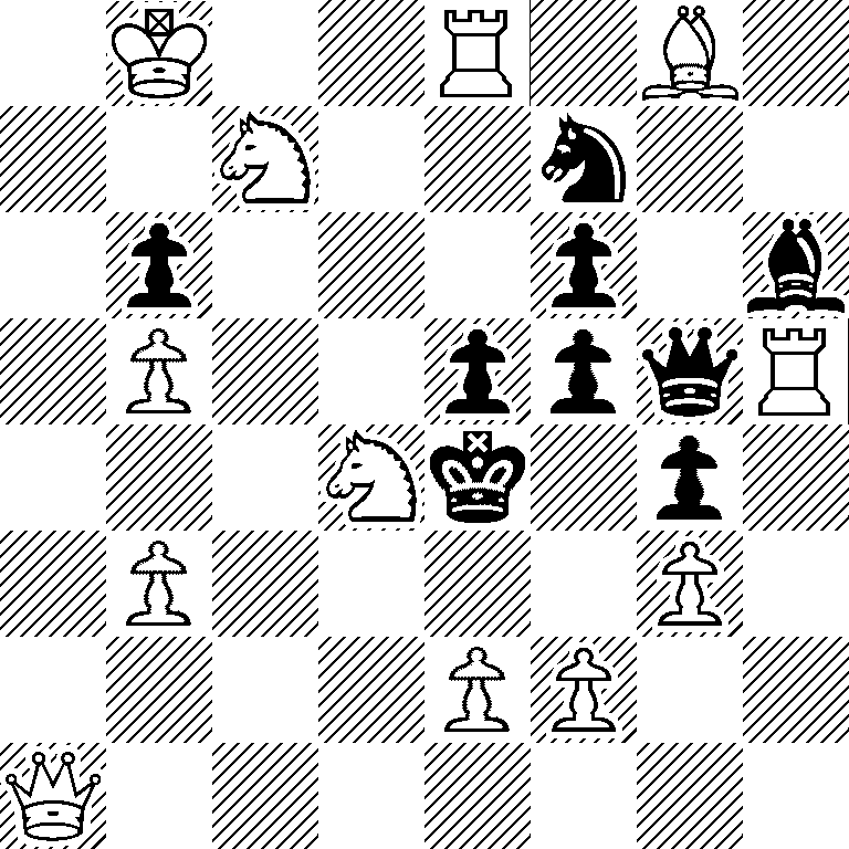 1K2R1B1/2N2n2/1p3p1b/1P2ppqR/3Nk1p1/1P4P1/4PP2/Q7