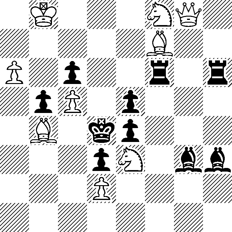 1K3NQ1/5B2/P1p2r1r/1pP1p3/1B1kp3/3pN1bb/3P4/8