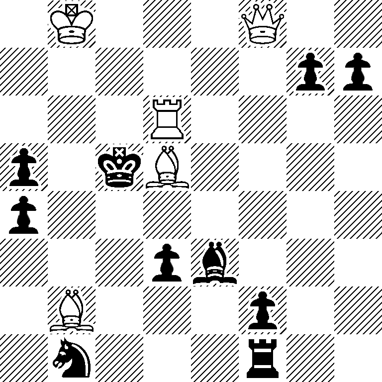 1K3Q2/6pp/3R4/p1kB4/p7/3pb3/1B3p2/1n3r2