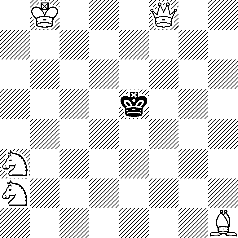 1K3Q2/8/8/4k3/8/N7/N7/7B