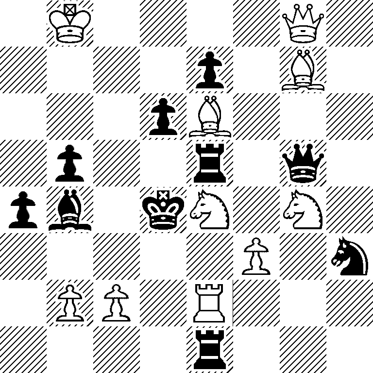 1K4Q1/4p1B1/3pB3/1p2r1q1/pb1kN1N1/5P1n/1PP1R3/4r3