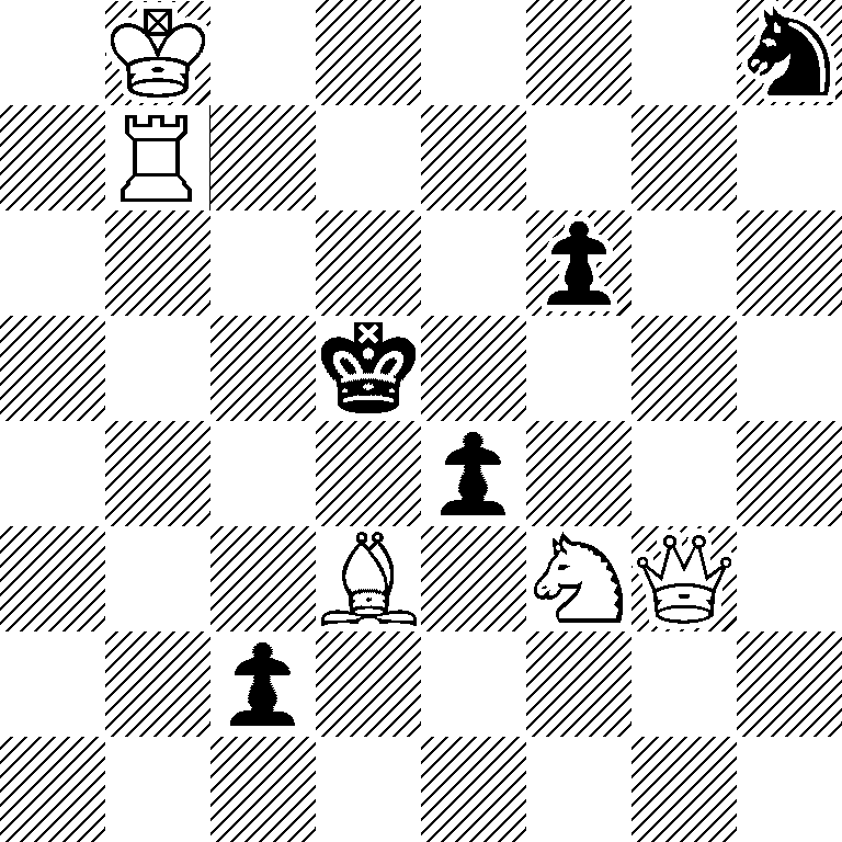 1K5n/1R6/5p2/3k4/4p3/3B1NQ1/2p5/8