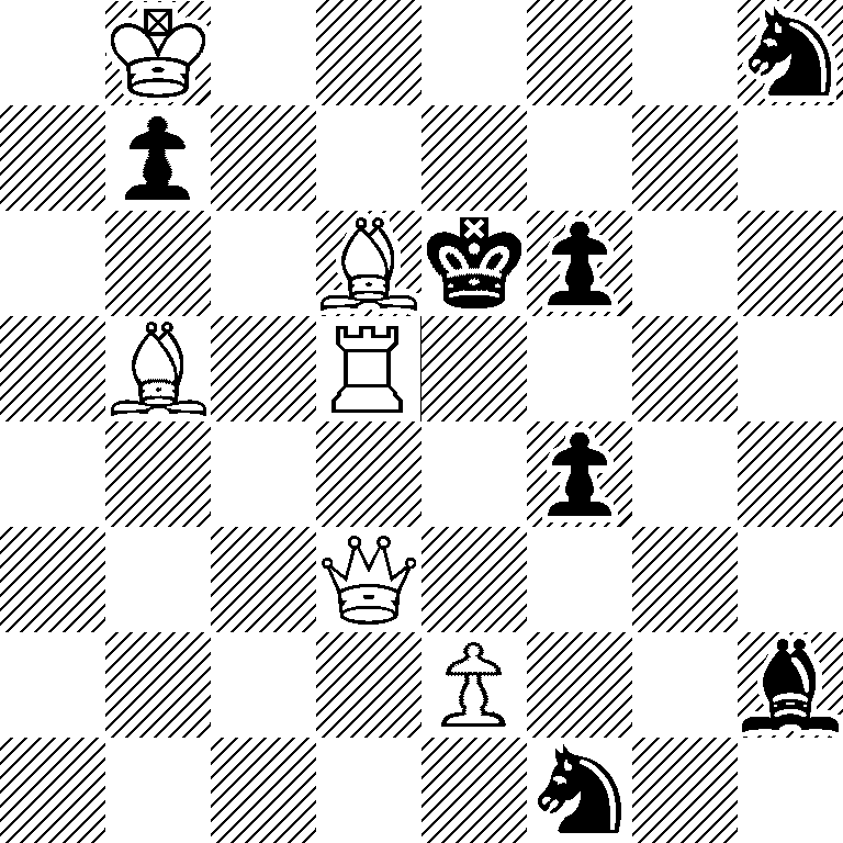 1K5n/1p6/3Bkp2/1B1R4/5p2/3Q4/4P2b/5n2