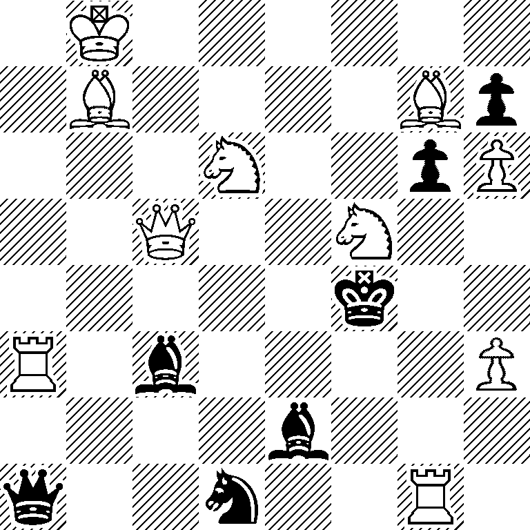 1K6/1B4Bp/3N2pP/2Q2N2/5k2/R1b4P/4b3/q2n2R1