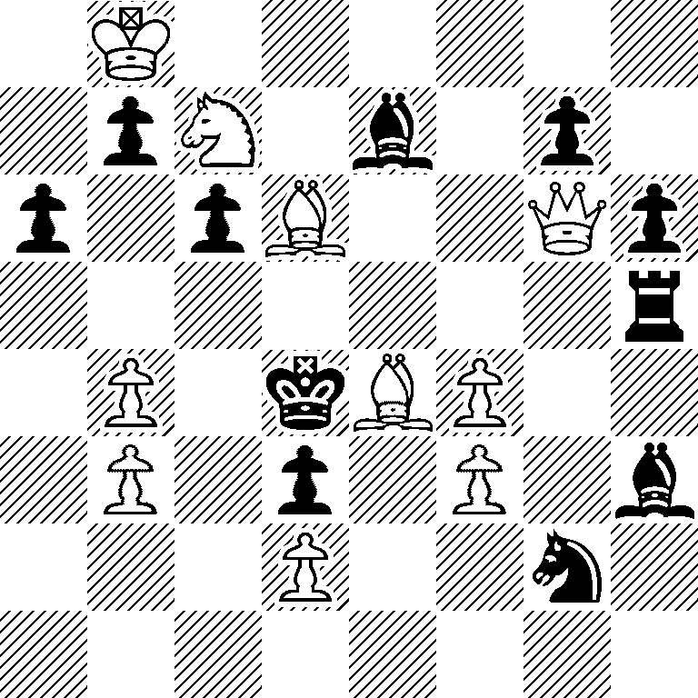 1K6/1pN1b1p1/p1pB2Qp/7r/1P1kBP2/1P1p1P1b/3P2n1/8