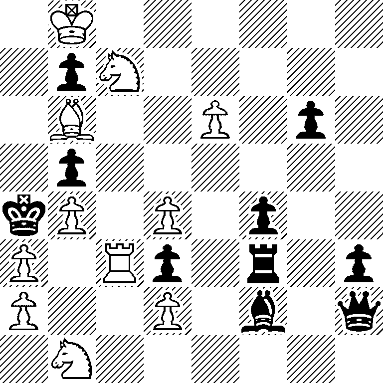 1K6/1pS5/1B2P1p1/1p6/kP1P1p2/P1Rp1r1p/P2P1b1q/1S6