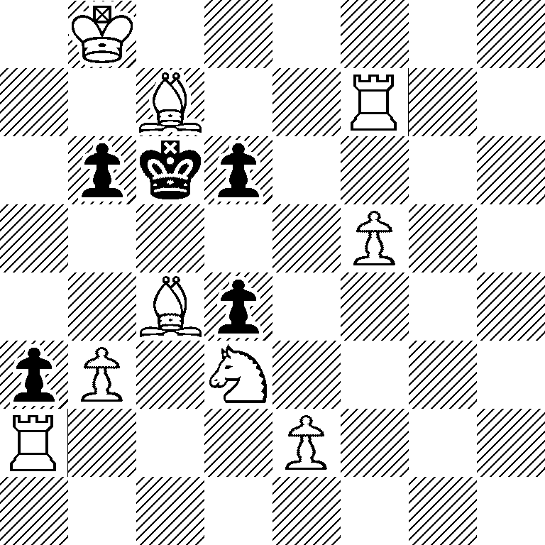 1K6/2B2R2/1pkp4/5P2/2Bp4/pP1N4/R3P3/8