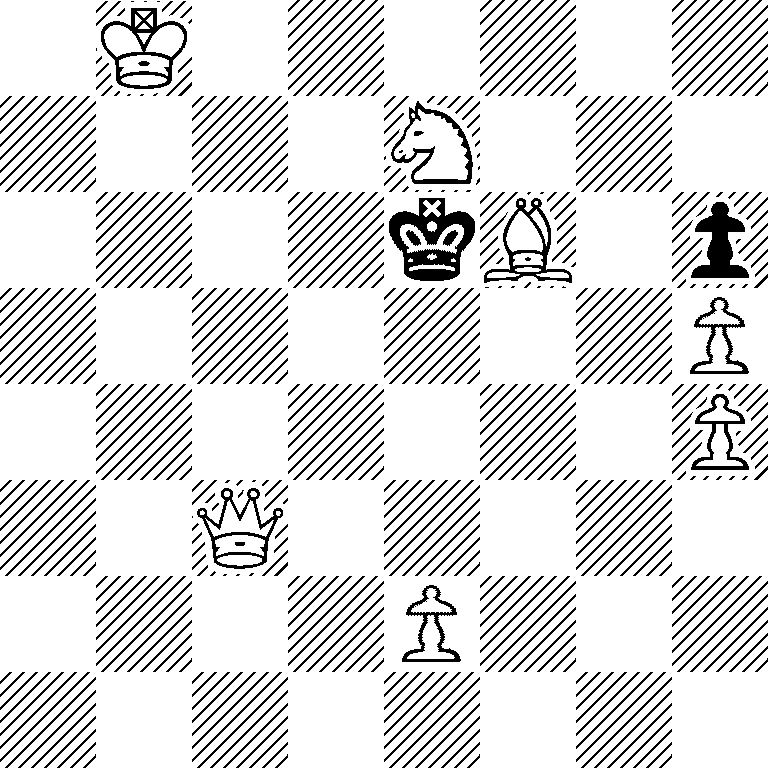1K6/4N3/4kB1p/7P/7P/2Q5/4P3/8